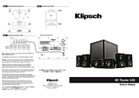 Klipsch Hd-Theater-600 - Owners Manual 